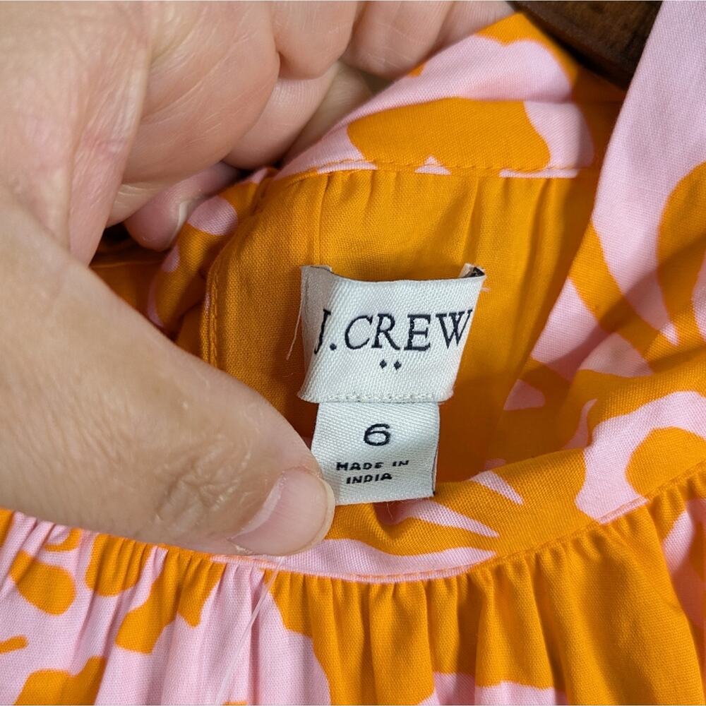 NEW J. Crew Hawaiian Halter Tie Neck Hibiscus Dress 6 Orange Resort Coastal - Picture 6 of 16